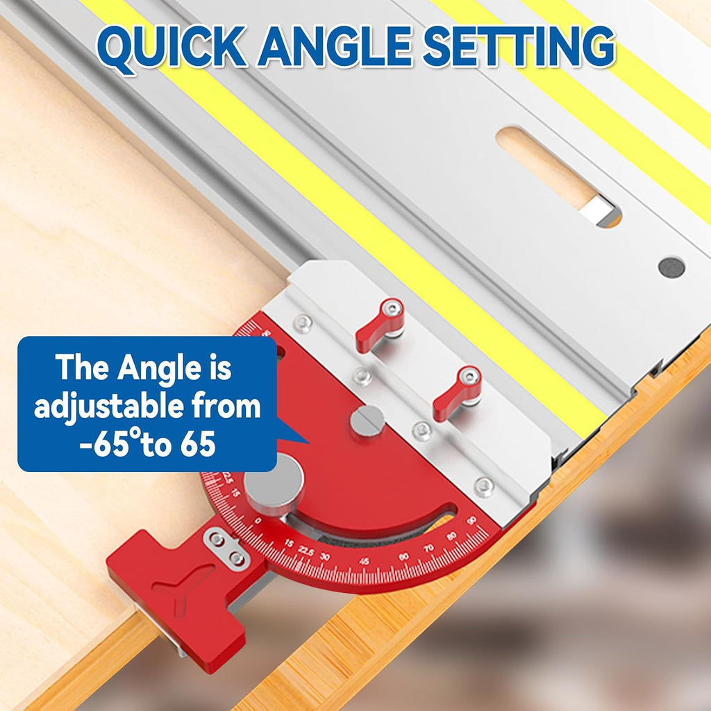 Adjustable Multi-Angle Track Saw Guide Fit for Fit for Fit for Festool Fit for DeWalt Guide Rail, Router Table Band Saw Square Right Angle Guide Angle Stop Table Saw Miter Gauge