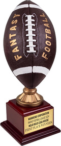 SHOP AWARDS AND GIFTS Customizable 15-3/4 Inch Painted Resin Fantasy Football Trophy on Rosewood Base, Includes Personalization