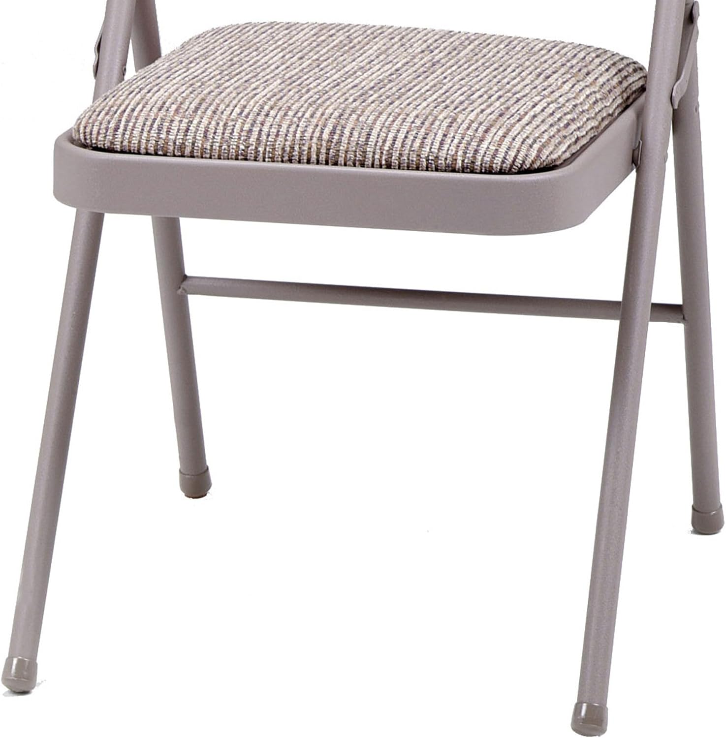 MECO 4-Pack Steel Frame Folding Dining & Event Chairs, Chicory Lace Motif Upholstery, Beige - Foldable Seating with Cushioned Seat and Padded Back for Kitchen, Parties or Game Tables