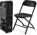 DUMOS Folding Chairs Sets of 8, 330lbs Plastic Stackable Portable Patio Dining Sets, Fold Up for Indoor Outdoor, Camping, Garden, Party, Meeting (Black)