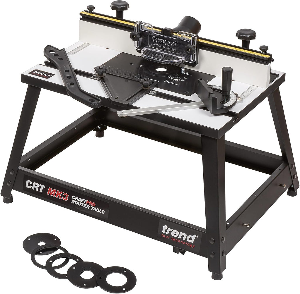 Trend CRT Portable Benchtop Router Table, Robust Construction for Workshop and Jobsite Use, 120V NVR Switch Not Included, CRT/MK3