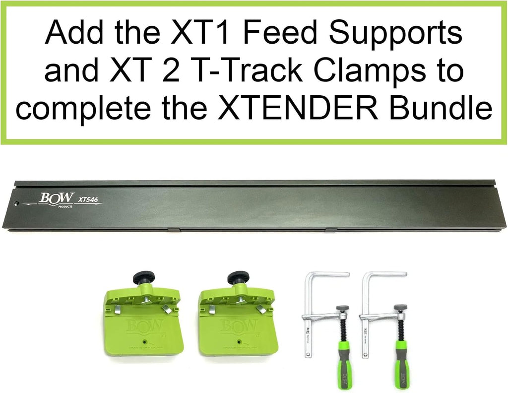 BOW Products 46' XT XTENDER Fence - T-Track Table Saw Fence System with Multiple T-Slots for Woodworking Accessories - Fits Portable, Cabinet, and Bandsaws - XT546 (Fence Only)