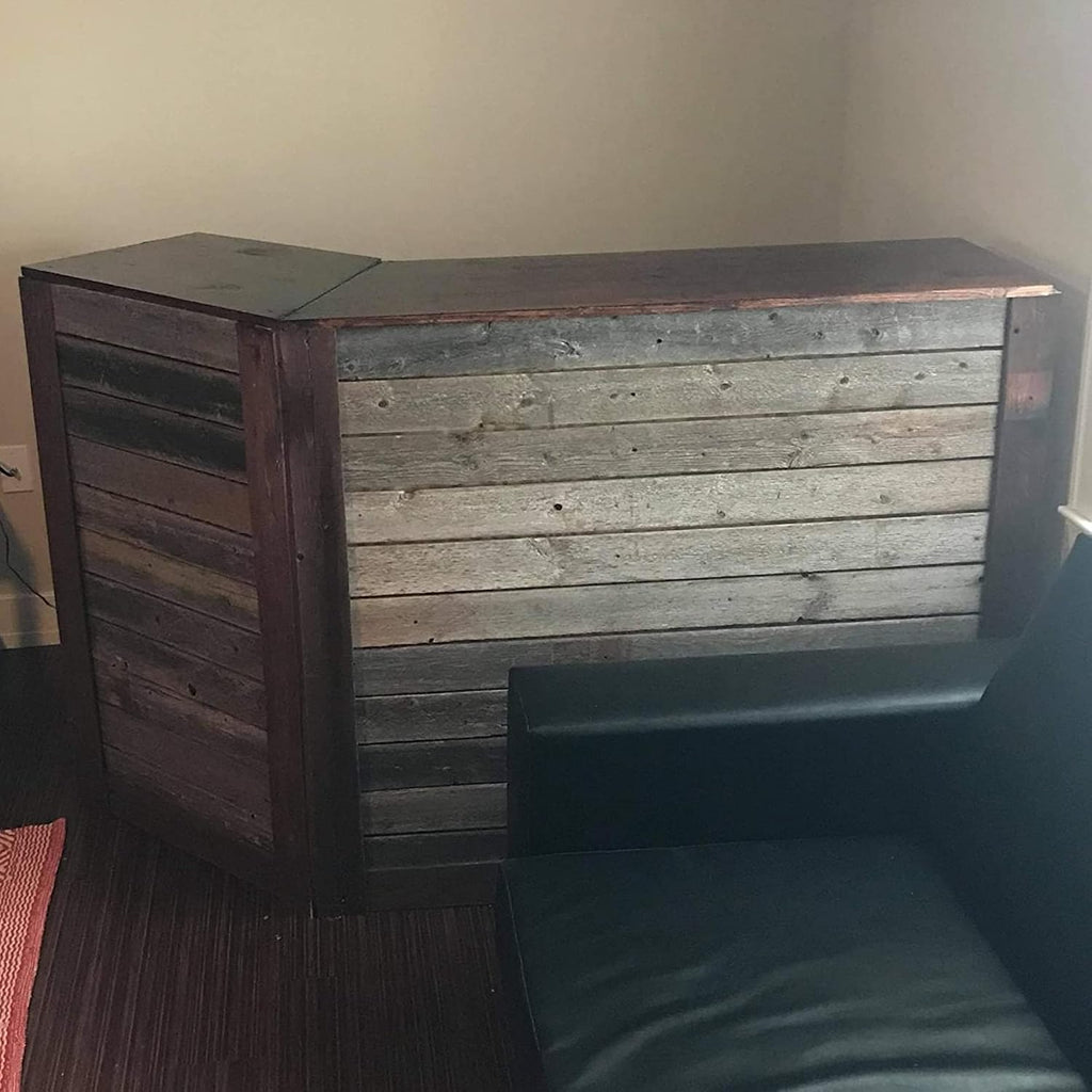 Rockin' Wood Real Wood Nail Up Application Rustic Reclaimed Naturally Weathered Barn Wood Accent Paneling Board Planks for Home Walls (46 Square feet)