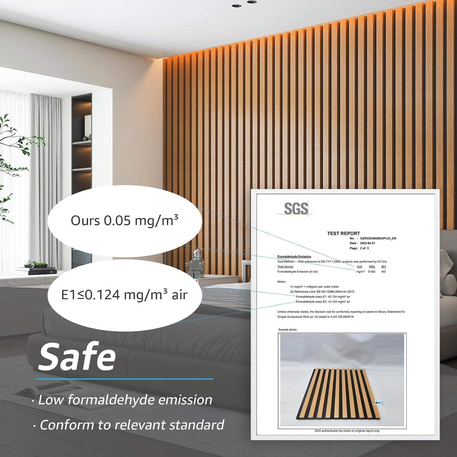 Art3d 4 Pieces 94.5' x 7.9' Acoustic Slat Wood Wall and Ceiling Panels,Fluted Modern Sound Absorbing Panels, Teak