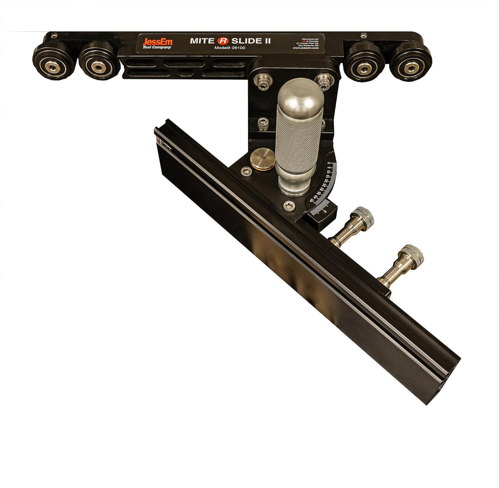 JessEm 06100 Miter Slide II Precision Miter Slot Accessory for Woodworking Router Tables with Dual Aluminum Tracks for Sleds, Jigs & Fixtures