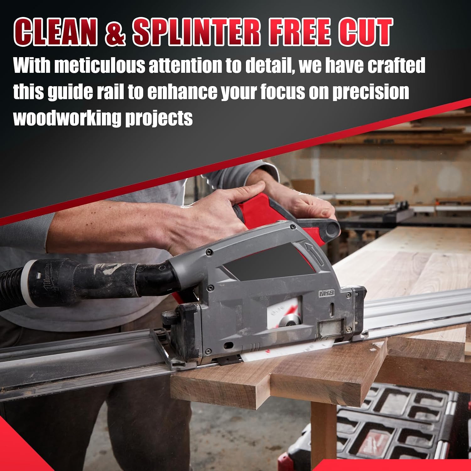 110in Track Saw Guide Rail Compatible with Milwaukee Track Saw, 55'*2 Replacement for Milwaukee Guide Rail, Perfect Fit for Milwaukee Track Saw and Woodworking Longer Cuts, 2 Year Warranty