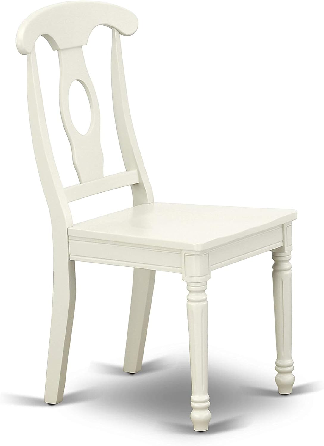 East West Furniture HLKE3-LWH-W 3 Piece Kitchen Table & Chairs Set Contains a Round Dining Room Table with Pedestal and 2 Dining Chairs, 42x42 Inch, Linen White