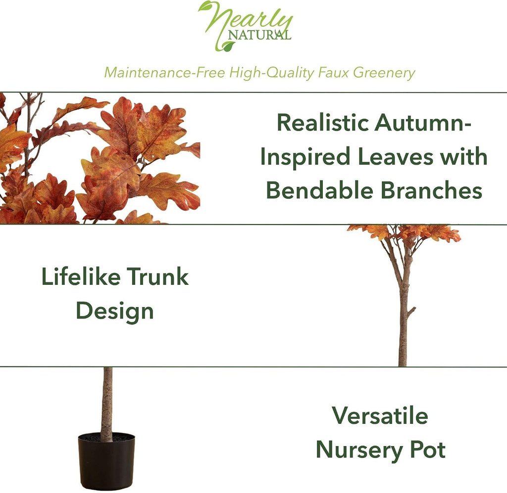 Nearly Natural 5ft. Autumn Oak Artificial Fall Tree