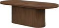 87'' Oval Dining Table Rustic Wood Kitchen Dinner Table, Retro Modern Mid-Century Style, Sturdy Pedestals Base, Natural