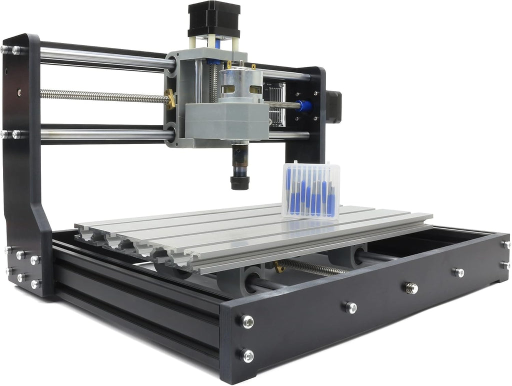 RATTMMOTOR DIY CNC Router Kit, 3 Axis Hobby CNC Router Machine GRBL Control, Plastic Acrylic PVC PCB Wood Mini Desktop Engraving Milling Carving Machine, Working Area 300x180x45mm