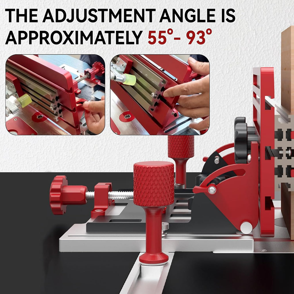 Joinery Sled for Table Saw, Adjustable Aluminum Alloy Table Saw Router Table Joinery Sled Coping Sled with Quick Clamps for DIY Woodworking Projects