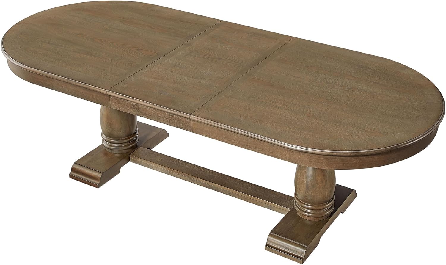 94.06'' Extendable Dining Table Rustic Wood Oval Dining Kitchen Dinner Table for 4-8, Modern Mid-Century for Living Room, White Oak