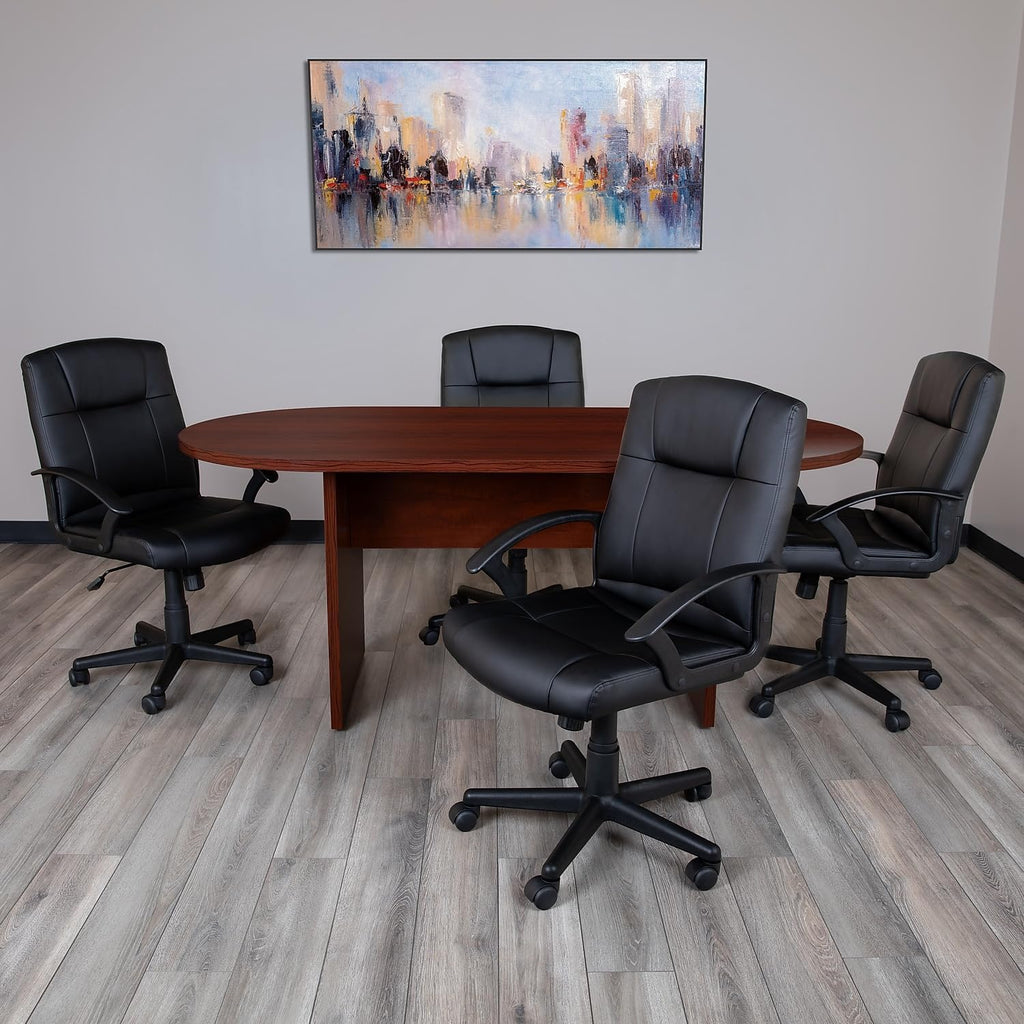 Flash Furniture Jones 6 Foot (72 inch) Oval Conference Table in Mahogany