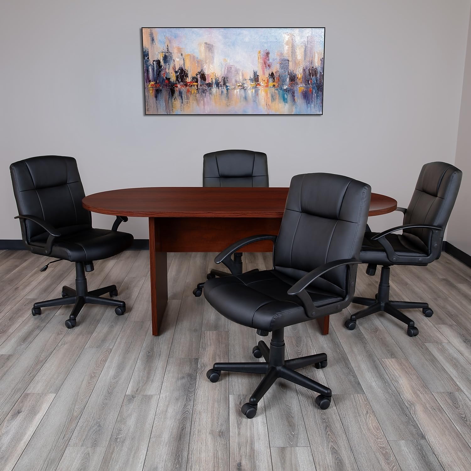 Flash Furniture Jones 6 Foot (72 inch) Oval Conference Table in Mahogany