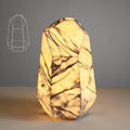 Handcrafted Real Marble Table Lamp, Stone Lamp with Tri-Color Dimmable LED, Bedside Lamp, Small Table Lamp for Home Decor, Accent Table Lamp for Bedroom Living Room, Multifacet