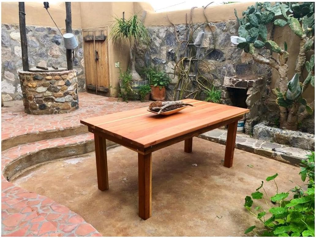 Best Redwood Farmhouse Dining Table Clear No Finish 9ft