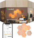 Nanoleaf Elements Wood Look Smart Wall Lights, Hexagon LED Wall Lights Compatible with Alexa Google Assistant, Home Wall Decor for Living Room with Music Sync, Touch Control, Ambient Lighting, 7 PK