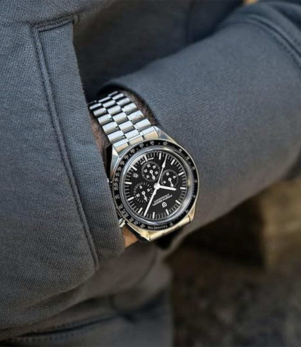 Pagani Design 1701 Men's Watch, Chronograph, VK63 Japanese Quartz Movement, Stainless Steel Bracelet, Water Resistant to 330 Feet (100 Meters), Sapphire Glass Wristwatch.