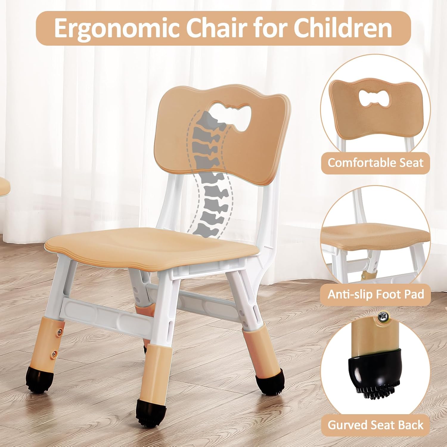 GarveeHome Kids Table and Chairs Set, Height Adjustable Desk for Ages 2-10,Arts & Crafts Table,Graffiti Desktop, Non-Slip Legs, Max 300lbs, Children Multi-Activity Table for Classrooms,Daycares,Home