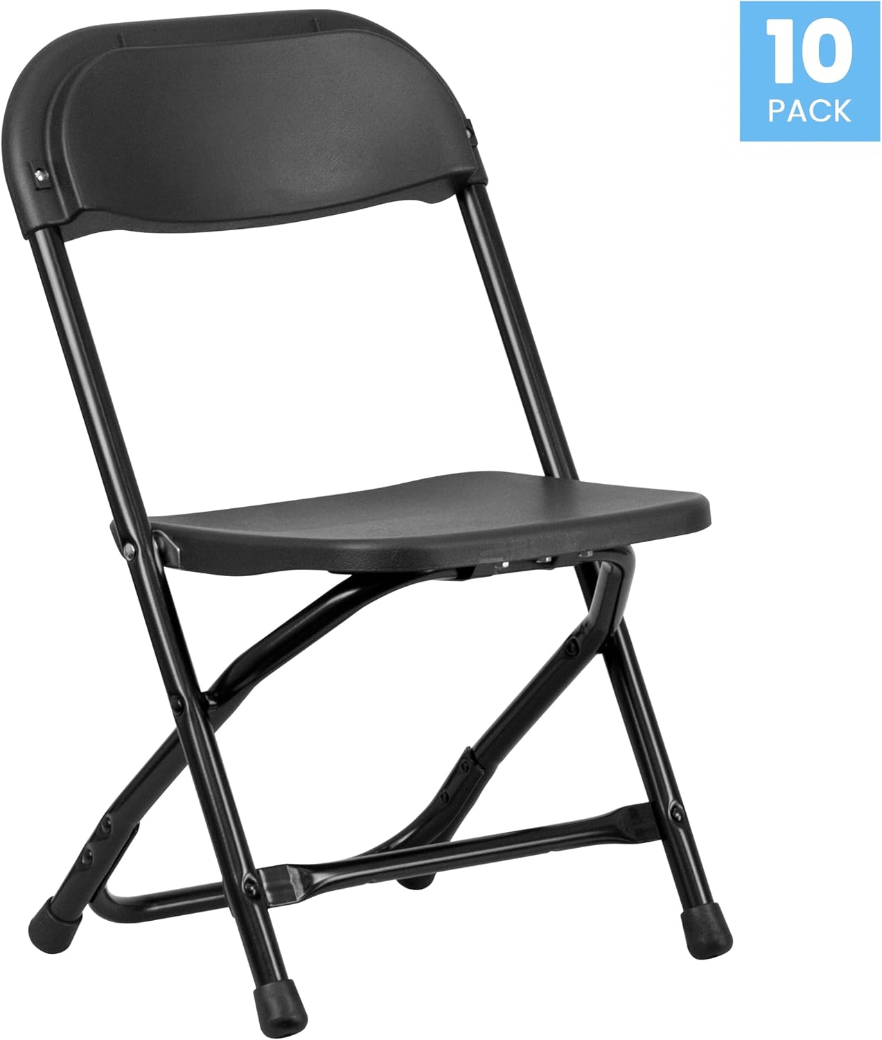 Flash Furniture Timmy 10 Pack Kids Black Plastic Folding Chair