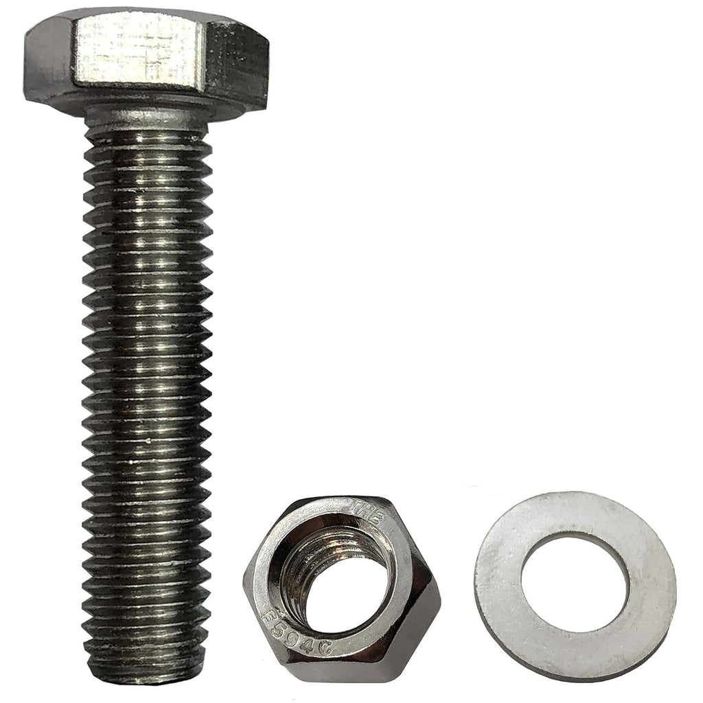 1/2' - 13 x 2-304-STAINLESS Steel Bolts, Nuts & WASHERS - 18-8 HEX Head Bolt - 304 Grade. General Purpose Bolts + Nuts + Washers - Full Thread Tap Bolts (100)
