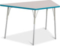 Jonti-Craft Berries 6443JCA005 Trapezoid Activity Tables, A-Height (24'-31' Adjustable Height), 30' x 60', Gray/Teal/Gray