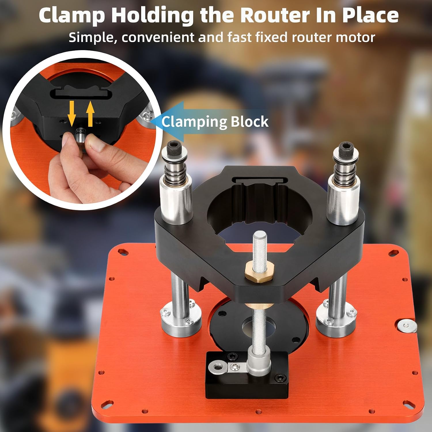 3-1/2' Router Lift System, Precision Router Table Lift for 3-1/2' Diameter Motor, 9-1/4'' x 11-3/4'' Plate 5-Piece Insert Ring Kit Compatible with Bosch, Kreg, Skil, Porter, DeWalt, Craftsman, Ridgid