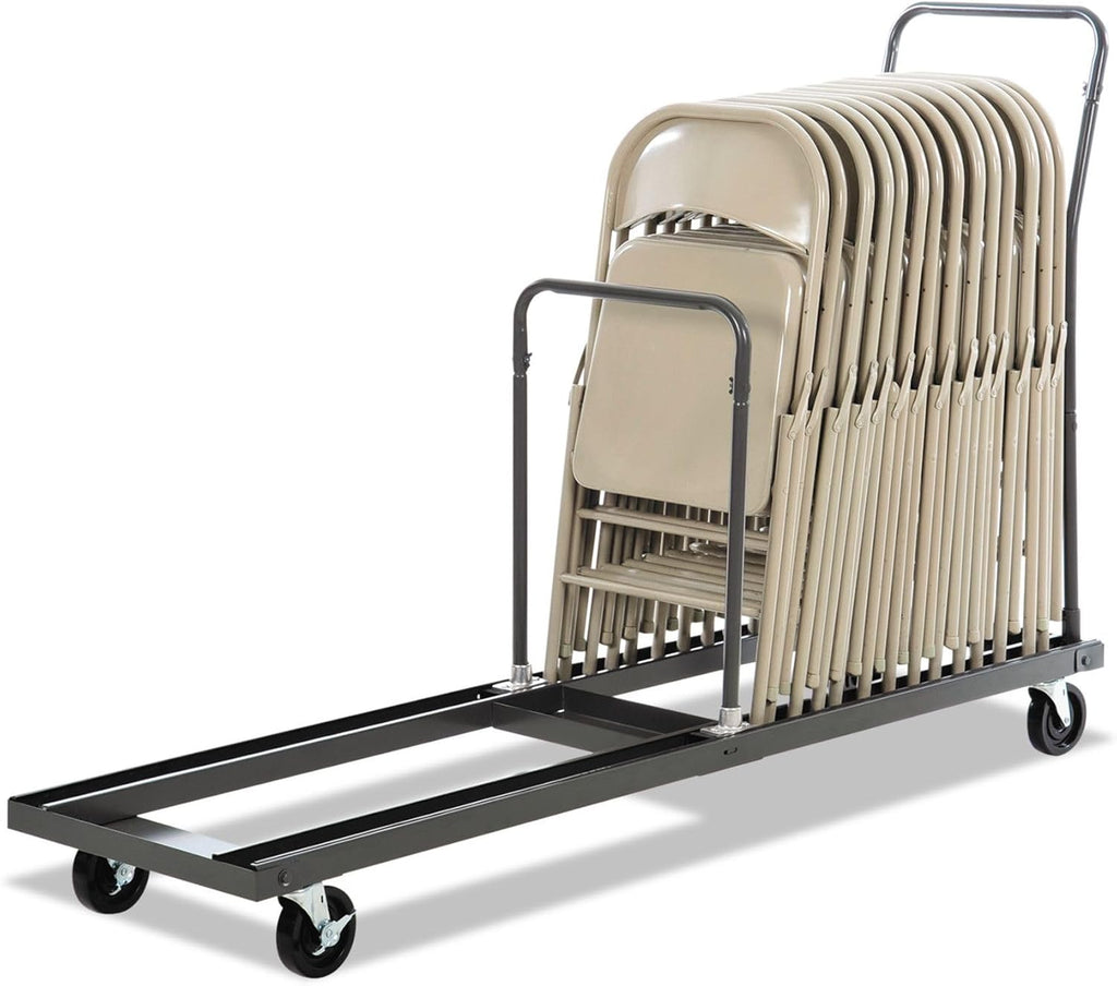 Alera Chair and Table Cart, 20-3/4w x 50-5/8d to 75-3/8d, Black