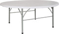 Flash Furniture Stonewall 6' Round Plastic Folding Event Table with Carrying Handle, Bi-Fold Banquet Table for Indoor/Outdoor Events, White