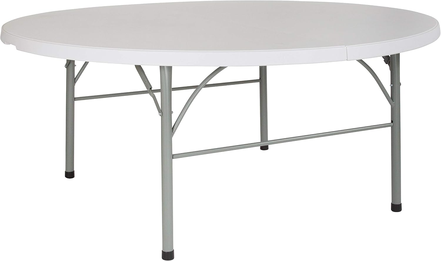 Flash Furniture Stonewall 6' Round Plastic Folding Event Table with Carrying Handle, Bi-Fold Banquet Table for Indoor/Outdoor Events, White