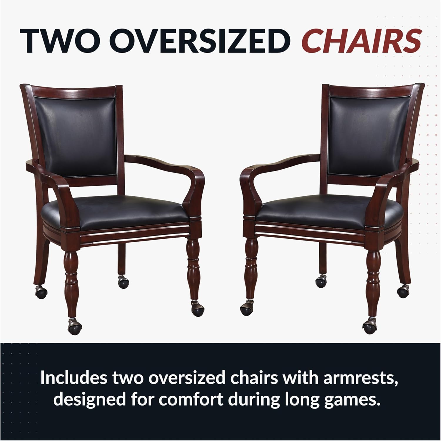 Hathaway Fortress 3 in 1 Chess, Checkers & Backgammon Pedestal Game Table and Chairs Set – Multipurpose Chess Table Furniture w/ Reversible Tabletop, Storage Drawers & Complete Accessories - Mahogany