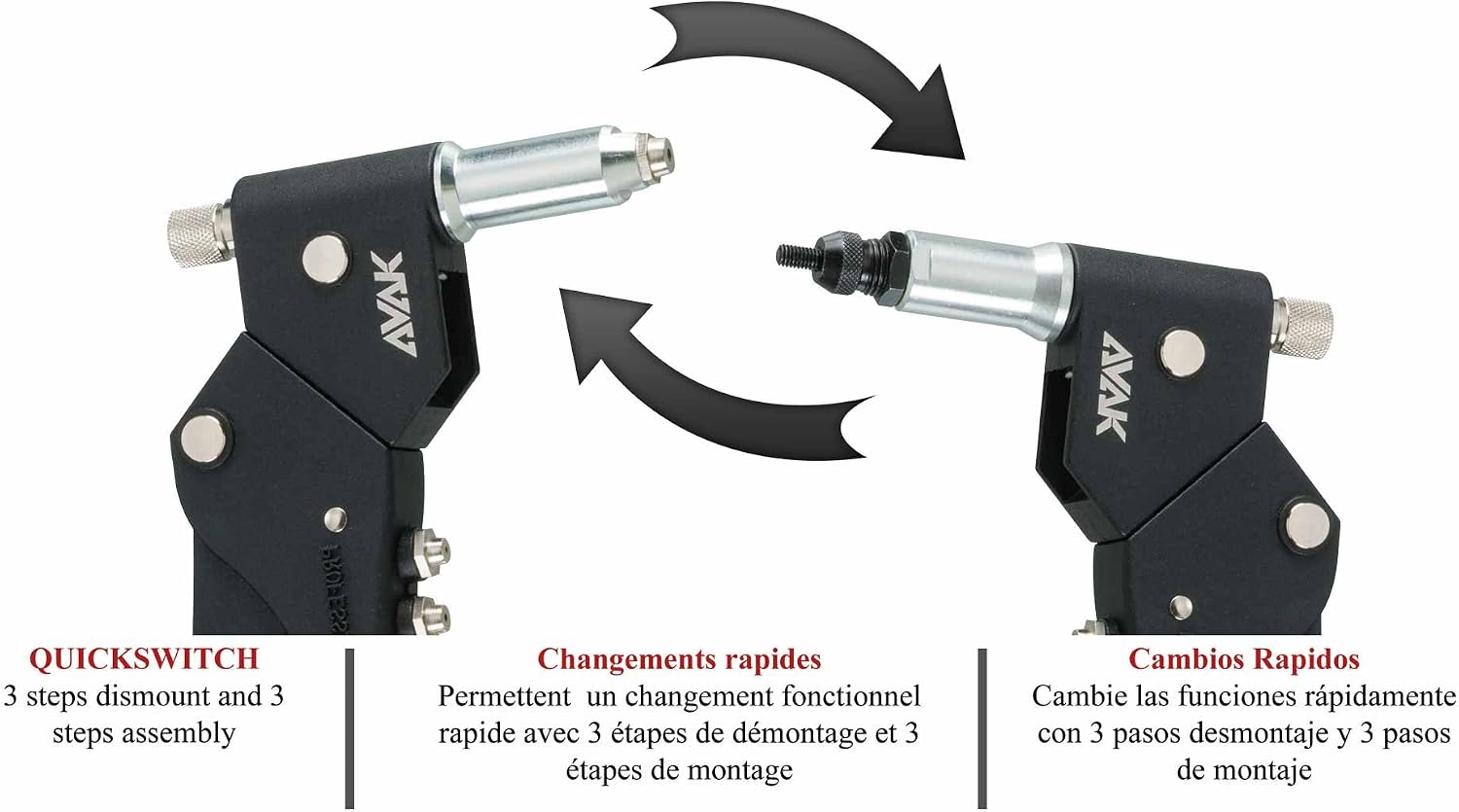AVAK SH360 N -360° Swivel Head 1/4' Rivet Nut Setter (Standards UNC)