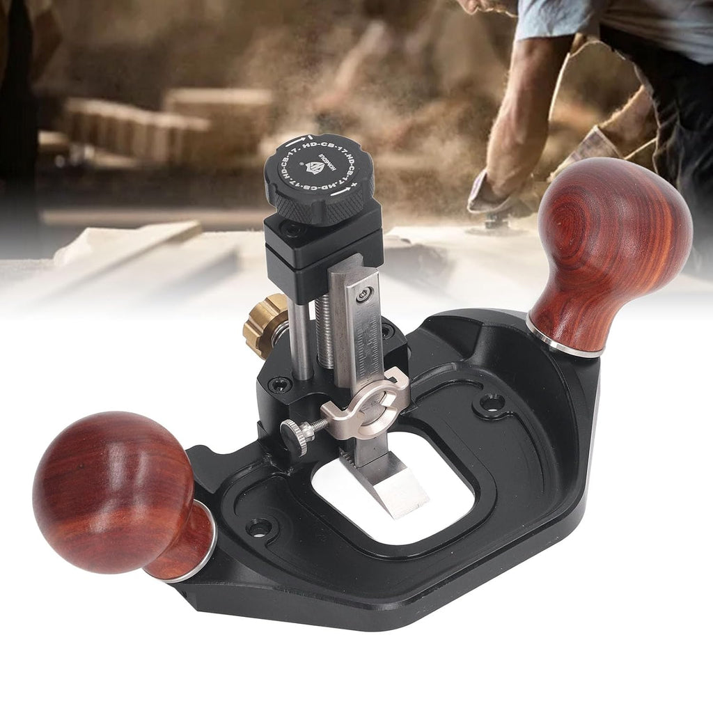 Bench Hand Plane,Trimming Plane,Wood Planer,Router Plane Adjustable Trimming Aluminum Alloy Wood Handle Woodworking Hand Planer