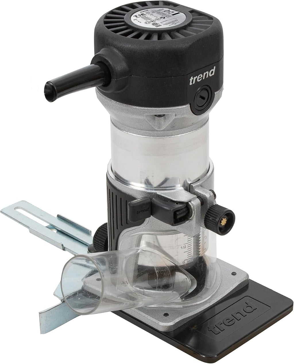 Trend T1 Trim Router with Extended Trim Base, 1/4 Inch Collet, 5.5A, 120V, Compact Trimming Power Tool, U*T1ETS