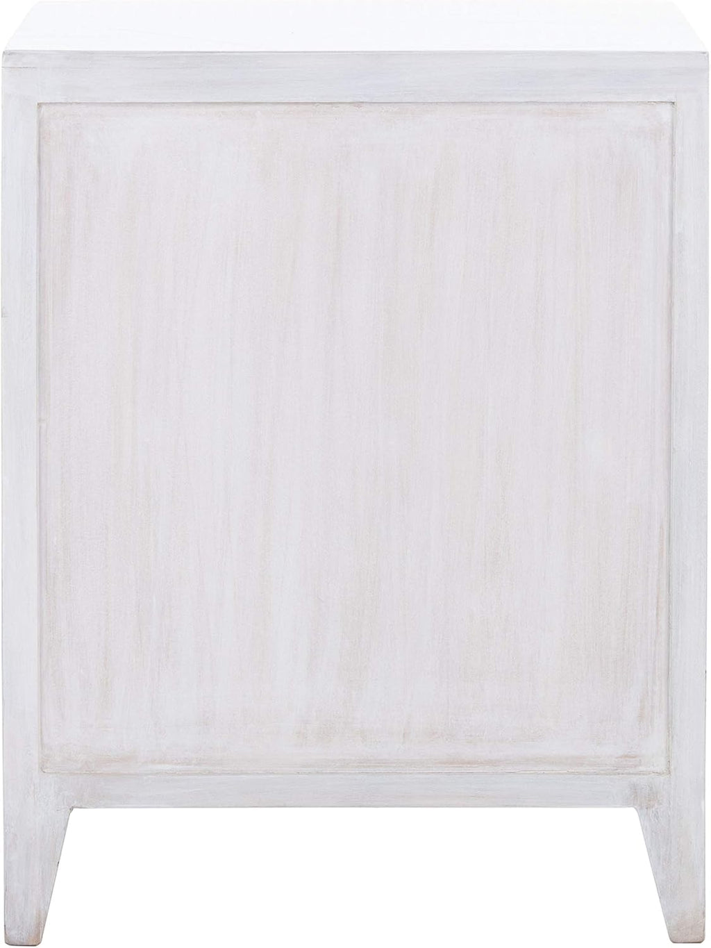SAFAVIEH Furniture - Thea 1-Door Carved Nightstand - White Washed - Mango Wood - Artisan Global Design - Ideal for Bedroom, 20'W x 14'D x 26'H - Fully Assembled (NST5300C)