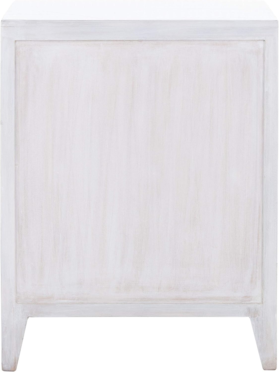SAFAVIEH Furniture - Thea 1-Door Carved Nightstand - White Washed - Mango Wood - Artisan Global Design - Ideal for Bedroom, 20'W x 14'D x 26'H - Fully Assembled (NST5300C)