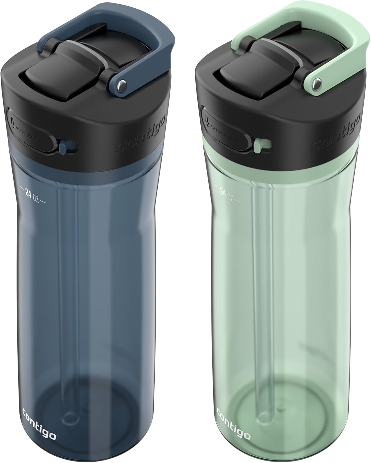 Contigo Ashland 2.0 AUTOSPOUT Water Bottle, 24 oz, Blueberry; Agave (Pack of 8)