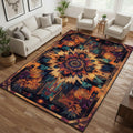 Southwestern Aztec Area Rug 6'x9' – Tribal Geometric Pattern Carpet for Living Room, Rustic Washable Boho Accent Decor, Native Inspired Non-Slip Floor Mat for Bedroom, Living Room, Cabin Lodge