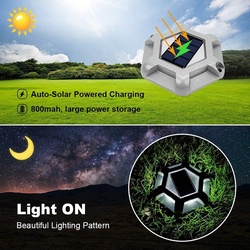 VOLISUN 16 Pack, Solar Driveway Dock Deck Lights
