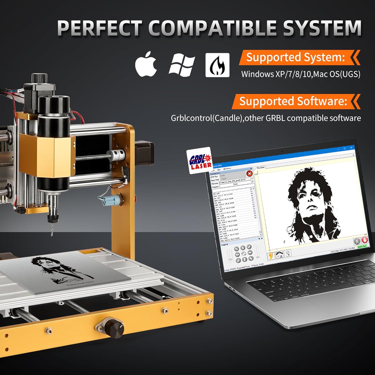 LUNYEE 3018 PRO MAX CNC Machine 500W All-Metal CNC Router Machine 3 Axis Limit Switches & Emergency-Stop with GRBL Offline Control for Cutting Wood Acrylic MDF Plastic, Working Area: 300 x 180 x 80mm