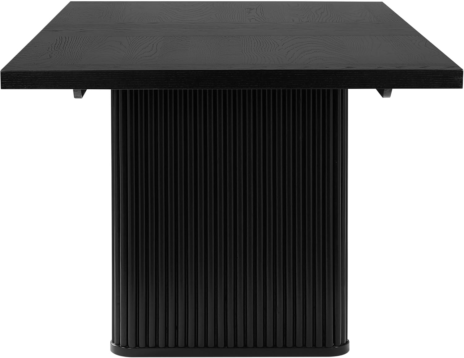 83.5'' Rectangular Dining Table Rustic Wood Kitchen Dinner Table, Retro Modern Mid-Century Style, Sturdy Pedestals Base, Black