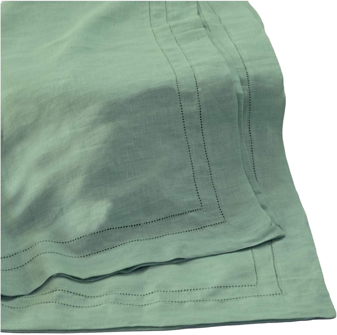 BLUE FLOWER CO Premium 100% Pure Linen Tablecloth 70'x120' Rectangle, Double Hemstitched Table Cover for Dinner, Parties, Eco-Friendly, Fall & Winter Table Décor - Sage Green