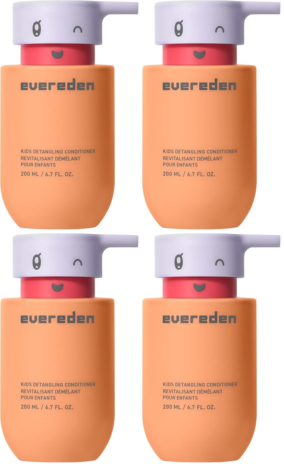 Evereden Kids Conditioner Detangler, 6.7 fl oz. | Children's Haircare | Non-toxic Conditioning for Silky Smooth Hair (Pack of 4)