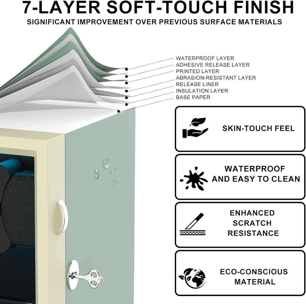 XTELARY Lockable Automatic Watch Winder - 4/6/8/12 Watch Storage, 4 Rotation Modes, Quiet Motor, Backlight