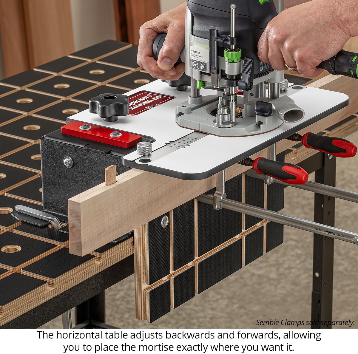 Woodpeckers Mortising Jig, Mortise + Tenon Jig, Easy to Cut Perfect Mortises With Your Plunge Router for Loose Tenon Joinery, Router Tool, USA-Made MJ-24