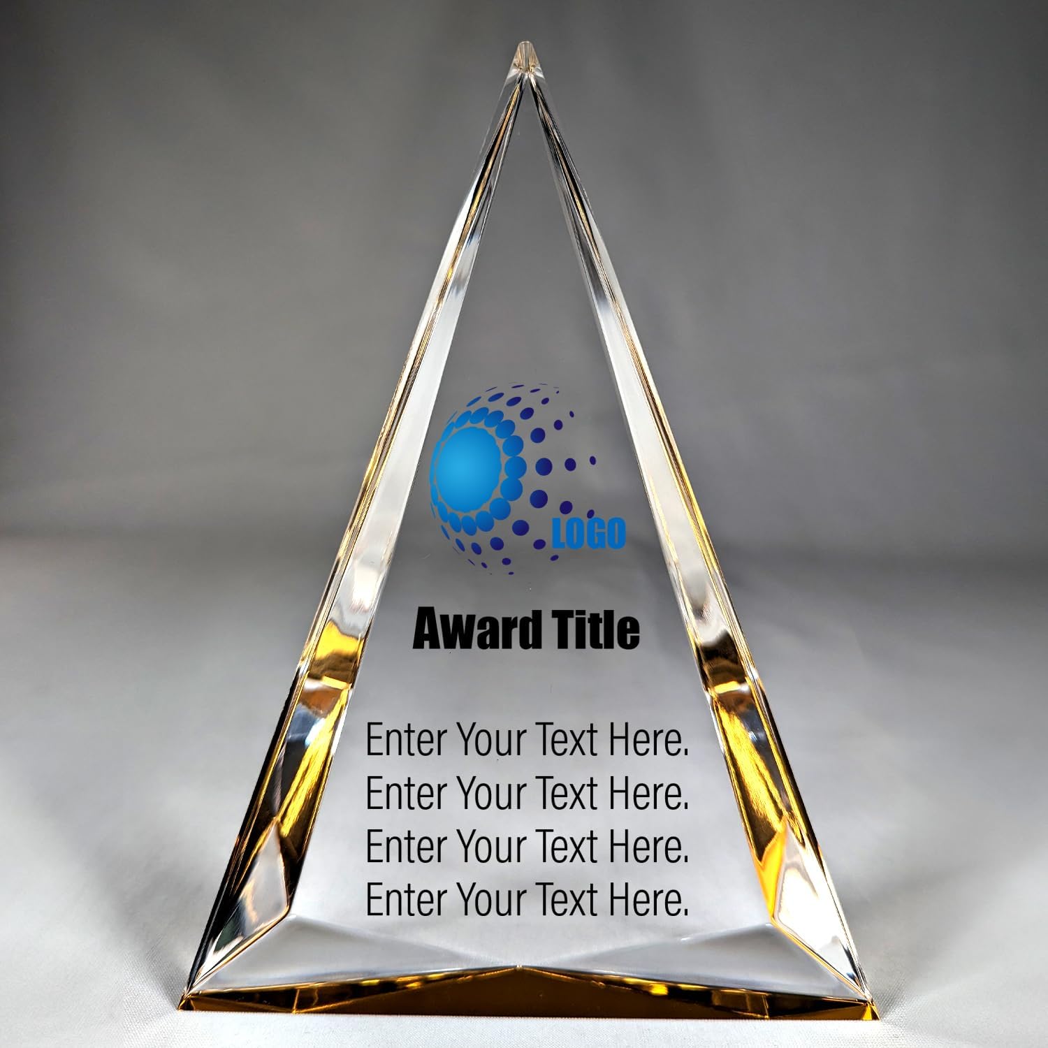 Gold Pinnacle Acrylic Award - Personalized Acrylic Award, Employee Appreciation, Thank You for Your Service, Recognition Trophy, Custom Trophy, Awards and Trophies