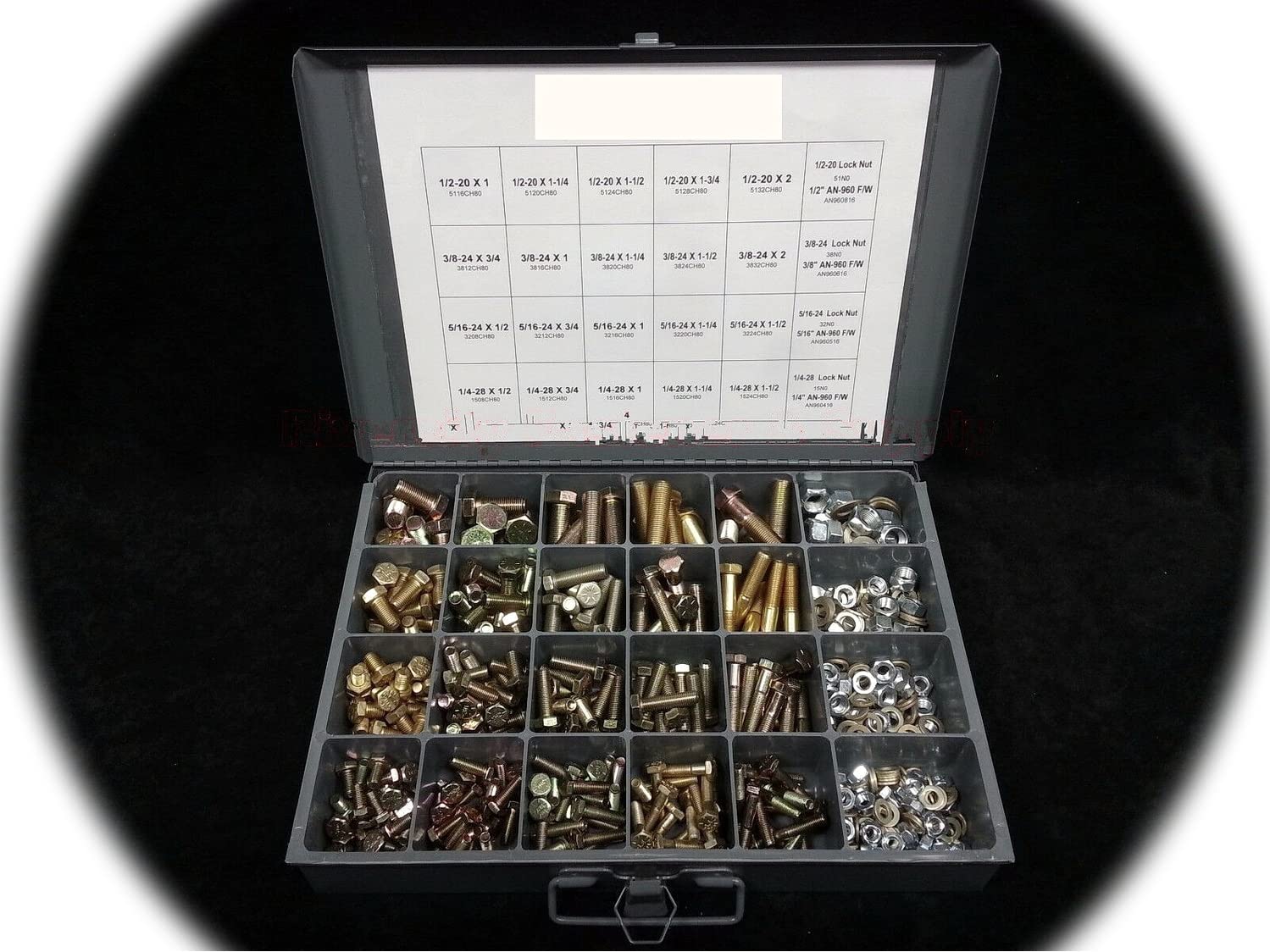 Grade 8 Bolt, AN960- Washers & All Metal Lock Nut Assortment/Kit Fine Thread Hardware Fastener Kit Set RV9139S