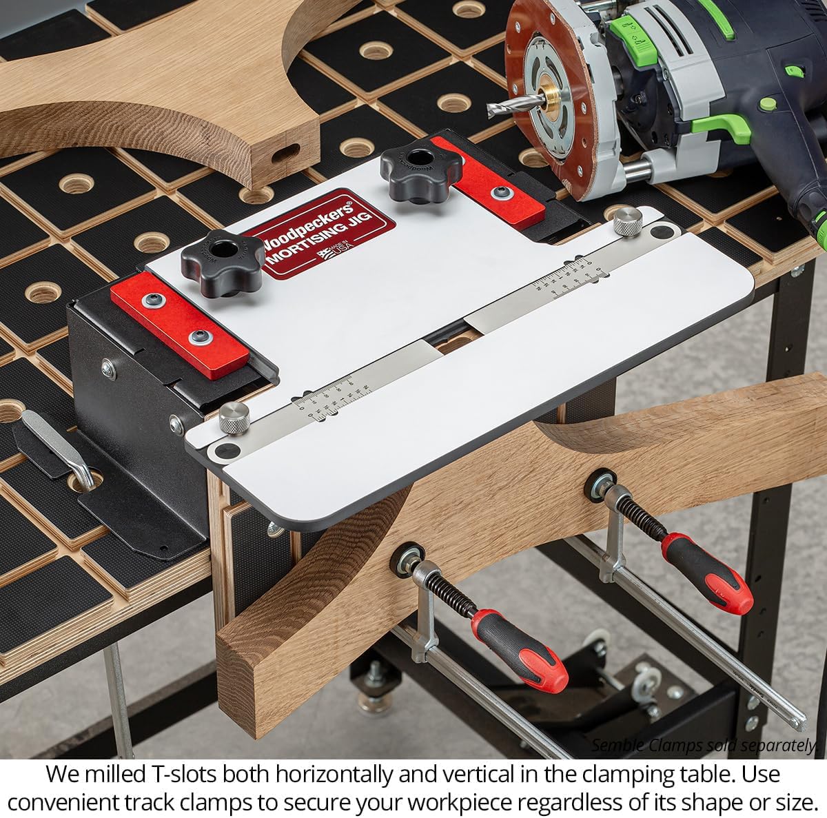 Woodpeckers Mortising Jig, Mortise + Tenon Jig, Easy to Cut Perfect Mortises With Your Plunge Router for Loose Tenon Joinery, Router Tool, USA-Made MJ-24