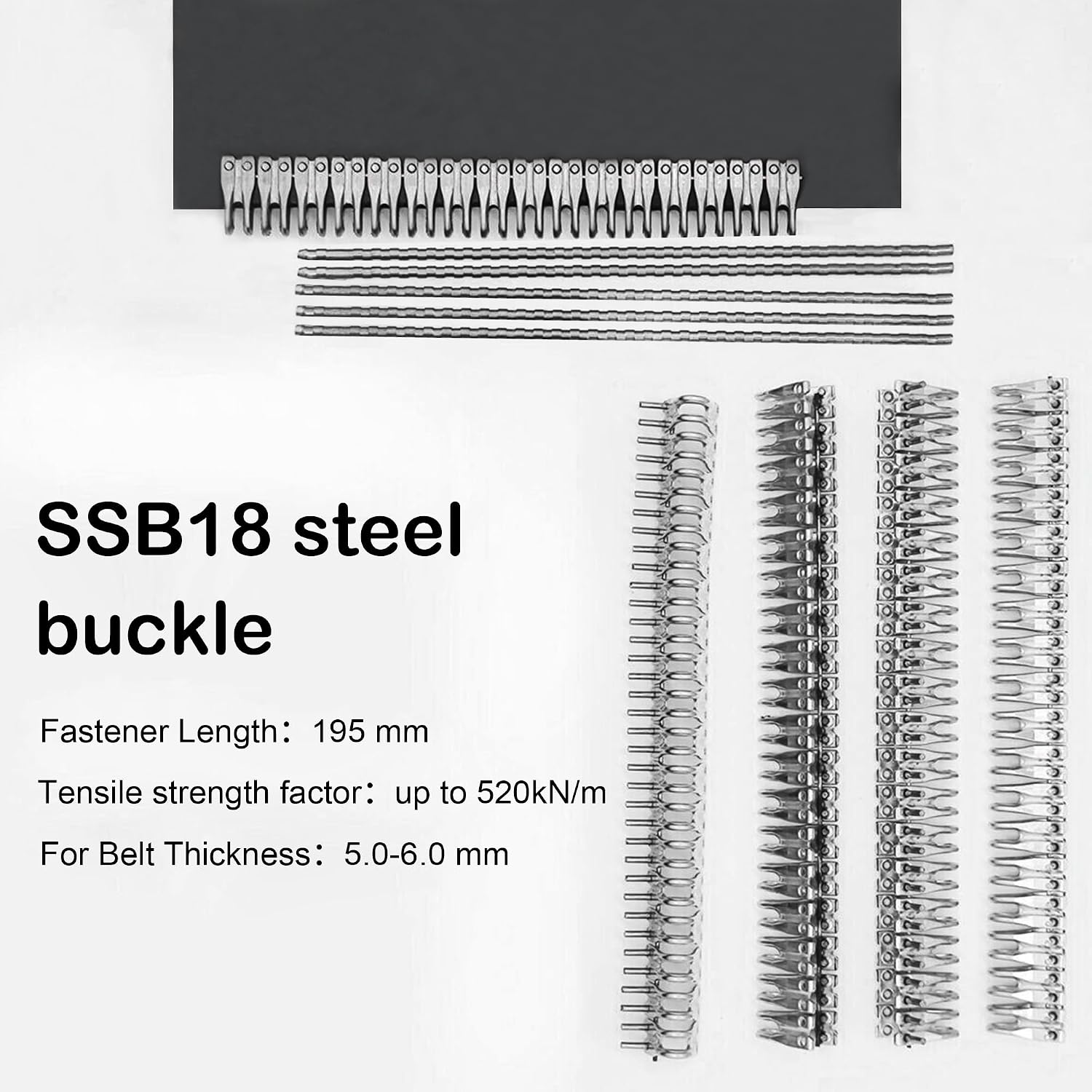 Conveyor Belt Lacing Fastener Set, 5-6mm High Performance Fasteners for Spliced Belts, 10pcs Stainless Steel Rivet Fasteners Belt with 5 Pins