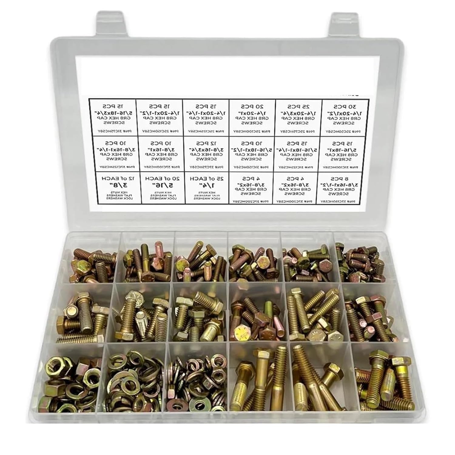 Nut & Bolt Sets Grade 8 Heavy Duty Hex Cap Bolts Assortment Kit with Nuts Washers